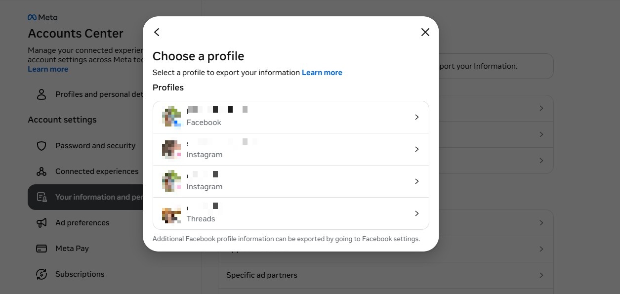 Choose a profile